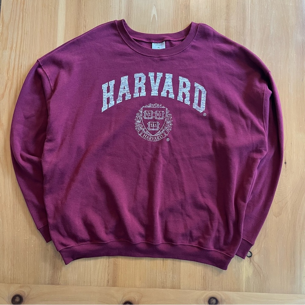 Harvard University Crewneck Sweatshirt XL Maroon College Ivy League Oversized